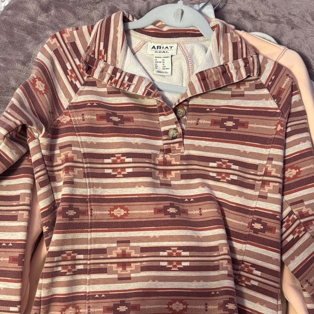 Ariat Women's Southwestern Pattern Sweater - Brown and Cream